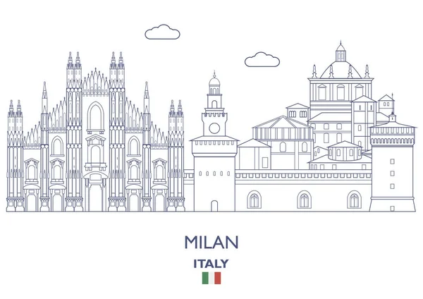 Milano City Skyline, Italia — Vettoriale Stock