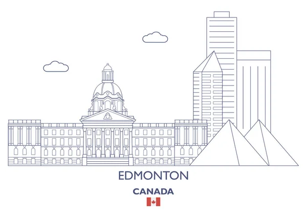 Skyline di città di Edmonton, Canada — Vettoriale Stock