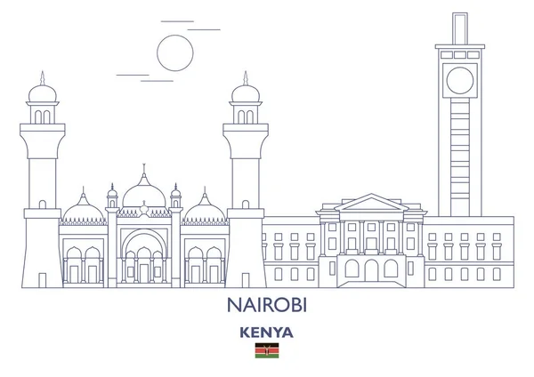 Skyline di città di Nairobi, Kenya — Vettoriale Stock