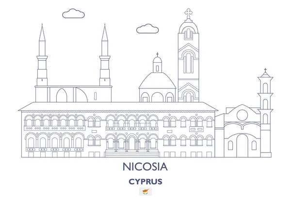 Nikosia City Skyline, Zypern — Stockvektor