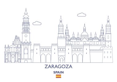 Zaragoza şehir manzarası, İspanya