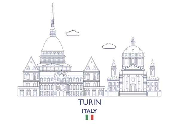 Turin City Skyline, Italy — Stock Vector