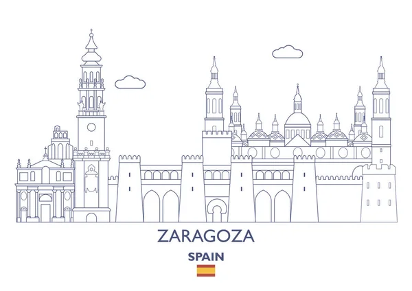 Stadtsilhouette von Zaragoza, Spanien — Stockvektor