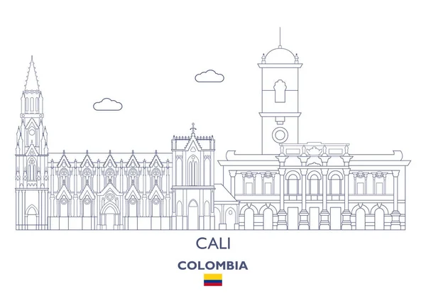 Cali City Skyline, Colombia — Stockvector