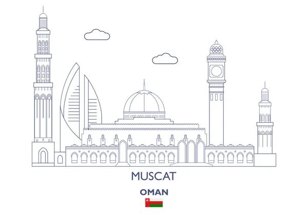Muscat City Skyline, Oman — Stockvector