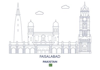 Faisalabad şehir manzarası, Pakistan