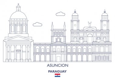 Asuncion doğrusal şehir manzarası, Paraguay