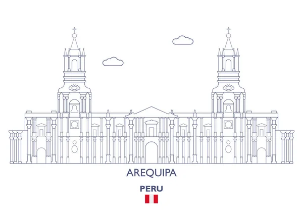 Arequipa lineární městské panorama, Peru — Stockový vektor