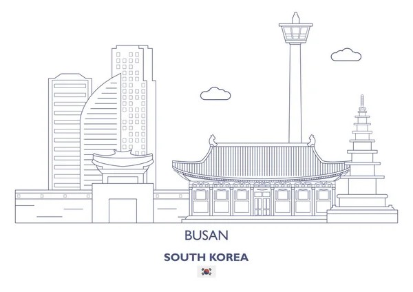 Busan Linear City Skyline, Coreia do Sul —  Vetores de Stock