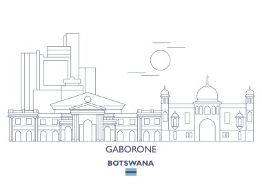 Gaborone doğrusal şehir manzarası, Botsvana