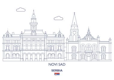 Novi Sad City Skyline, Serbia clipart