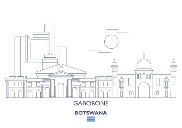 Gaborone Linear City Skyline, Botsuana —  Vetores de Stock