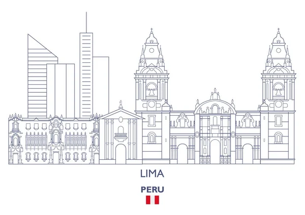 Ciudad de Lima Skyline, Perú — Archivo Imágenes Vectoriales
