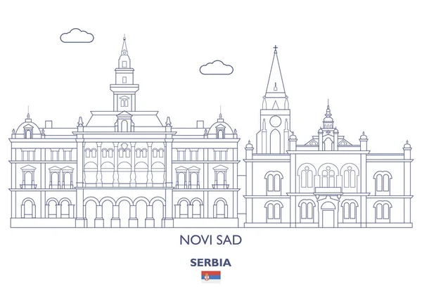 Ciudad Novi Sad Skyline, Serbia — Archivo Imágenes Vectoriales