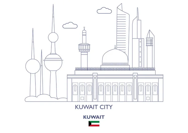 Skyline der Stadt Kuwait, Kuwait — Stockvektor