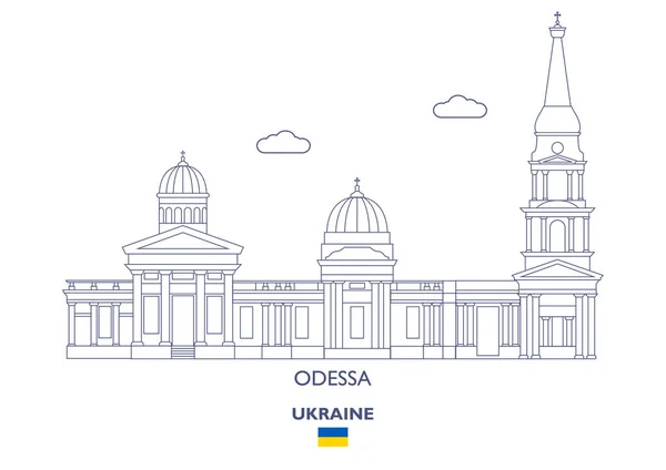 Στον ορίζοντα πόλη Οδησσός, Ουκρανία — Διανυσματικό Αρχείο