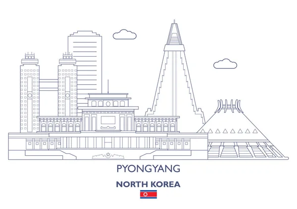 Skyline der Stadt Pjongyang, Nordkorea — Stockvektor