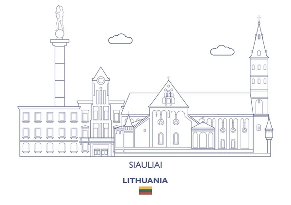 Στον ορίζοντα πόλη Σιαουλιάι, Λιθουανία — Διανυσματικό Αρχείο