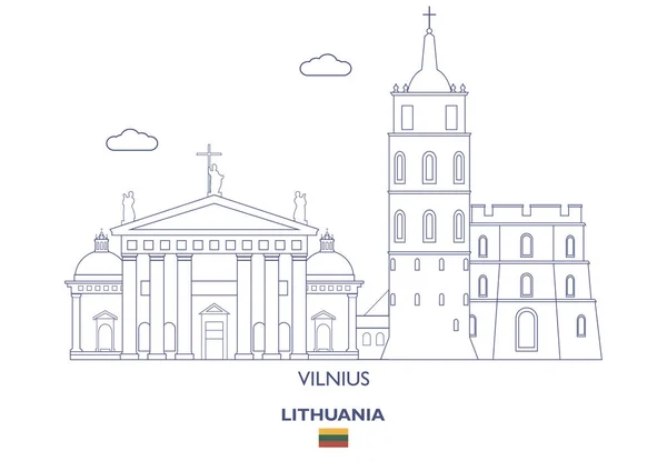 Vilnius City Skyline, Litvánia — Stock Vector