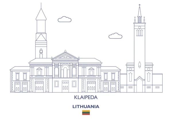 Klaipeda City Skyline, Lituânia — Vetor de Stock