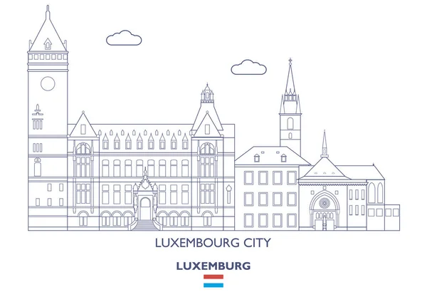 Luxemburg City Skyline, Luxemburg — 스톡 벡터