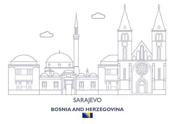 Sarajevo City Skyline, Bosna a Hercegovina — Stockový vektor