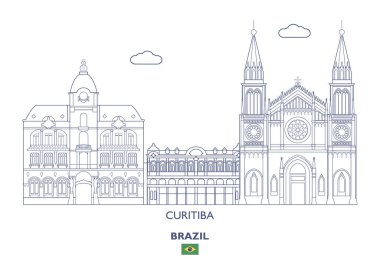 Curitiba City Skyline, Brazil clipart