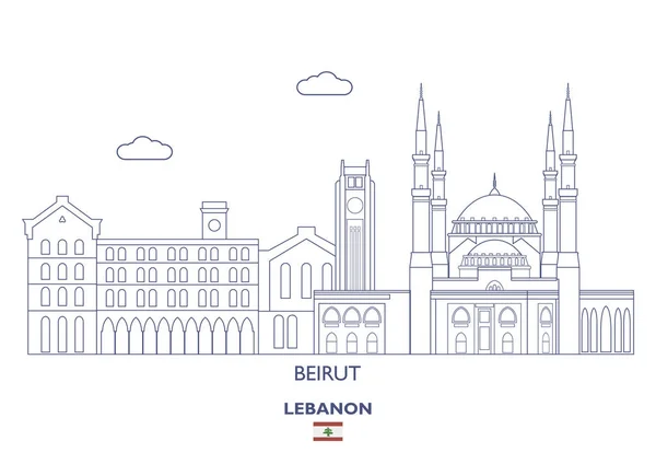 Στον ορίζοντα πόλη Βηρυττός, Λίβανος — Διανυσματικό Αρχείο