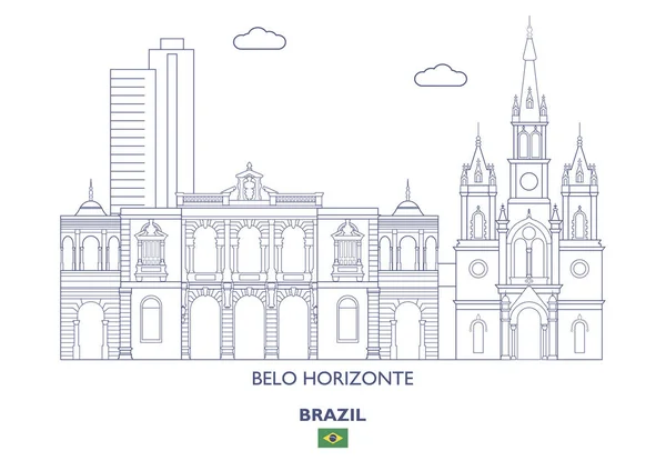 Belo Horizonte City Skyline, Brasil — Vector de stock