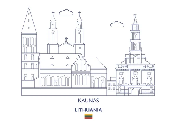 Kaunas City Skyline, Lituania — Vettoriale Stock