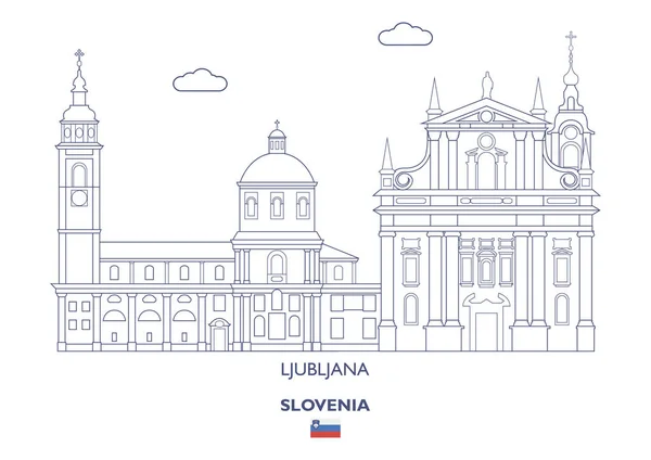 Ljubljana City Skyline, Slovénie — Image vectorielle