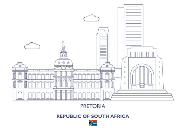 比勒陀利亚城市天际线, 南非 — 图库矢量图片