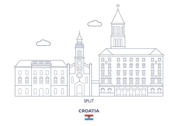 Split City Skyline, Croácia — Vetor de Stock