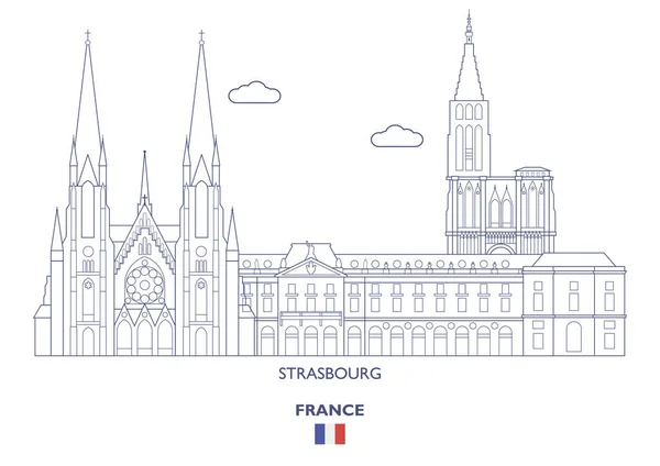 斯特拉斯堡城市天际线, 法国 — 图库矢量图片