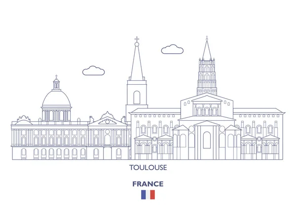 Toulouse város Skyline, Franciaország — Stock Vector