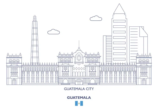Ciudad de Guatemala Skyline, Guatemala — Vector de stock