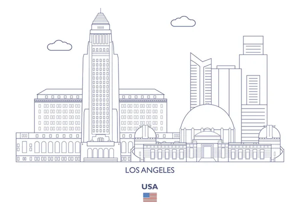 Los Angeles City Skyline, Verenigde Staten — Stockvector