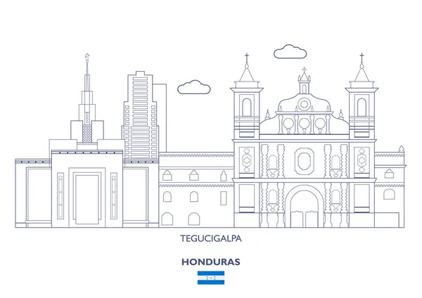 Tegucigalpa şehir manzarası, Honduras — Stok Vektör