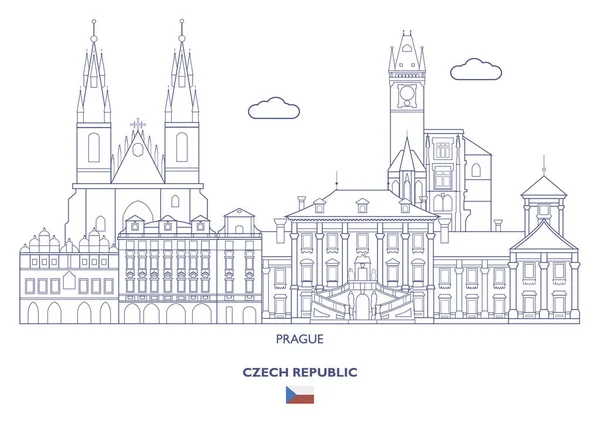 Prag stad skyline, Tjeckien — Stock vektor