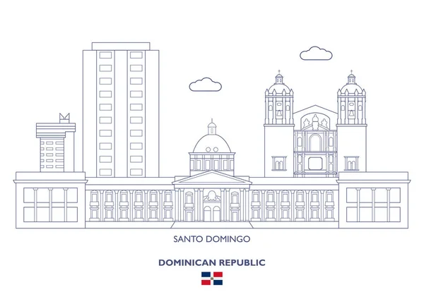 Santo Domingo City Skyline, República Dominicana — Vetor de Stock