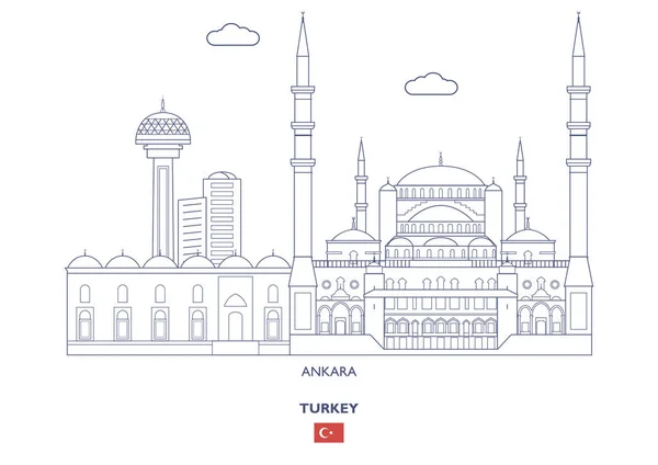 Ankara City Skyline, Turchia — Vettoriale Stock