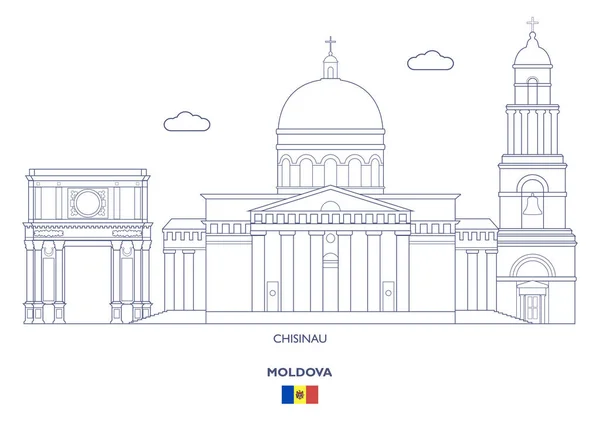 Cidade de Chisinau Skyline, Moldávia —  Vetores de Stock