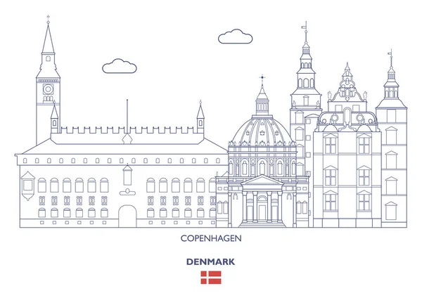 Copenhague City Skyline, Dinamarca — Vector de stock