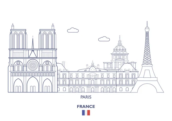 巴黎城市天际线, 法国 — 图库矢量图片
