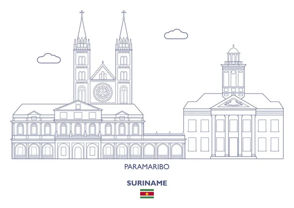 Paramaribo City Skyline, Suriname — Stockový vektor