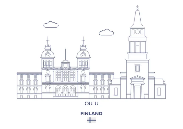 Oulu City Skyline, Finnország — Stock Vector