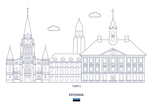 Ciudad de Tartu Skyline, Estonia — Vector de stock