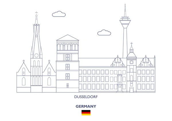 Dusseldorf City Skyline, Alemanha — Vetor de Stock