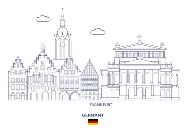Frankfurt City Skyline, Germania — Vettoriale Stock