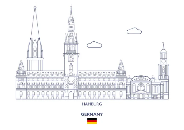 Гамбург Сити Скайлайн, Германия — стоковый вектор